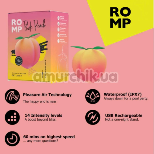 Симулятор орального секса для женщин Romp Pink Peach, розовый