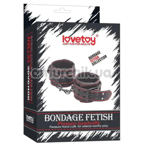 Фіксатори для рук Bondage Fetish Pleasure Handcuffs, чорні