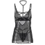 Комплект Star Night Nightgown Sheer Mesh Babydoll, чорний: пеньюар + трусики-стрінги - Фото №11