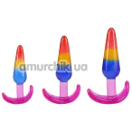 Набор из 3 анальных пробок Crystal Jellies Anal Trainer Kit, разноцветный - Фото №1