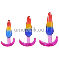 Набір із 3 анальних пробок Crystal Jellies Anal Trainer Kit, різнокольоровий - Фото №1