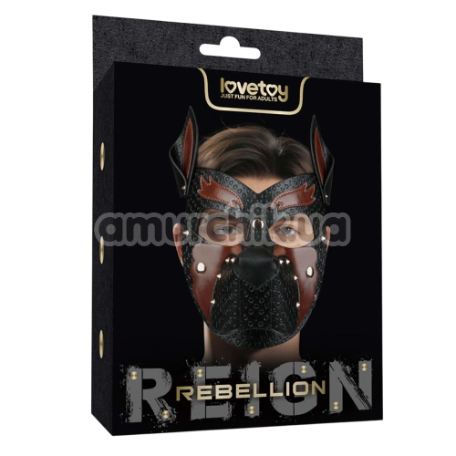 Маска собаки Lovetoy Rebellion Reign Howl Pup Mask, черно-коричневая