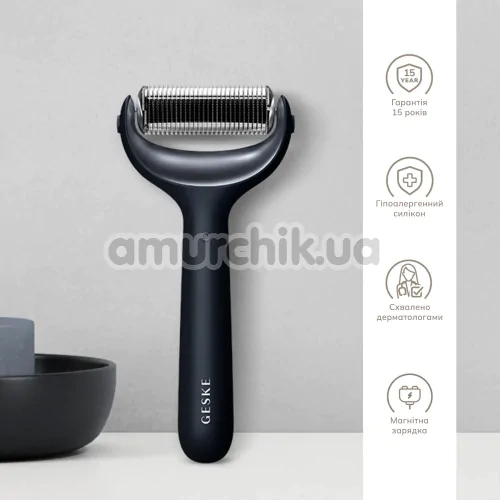 Массажер-роллер для лица и тела с микроиглами Geske MicroNeedle Face & Body Roller 8 in 1, черный
