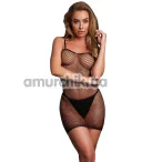 Платье Le Desir Short Dress Fishnet and Spaghetti Straps, черное - Фото №1