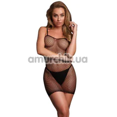Сукня Le Desir Short Dress Fishnet and Spaghetti Straps, чорна - Фото №1
