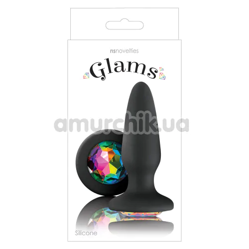 Анальная пробка с кристаллом Glams, черная