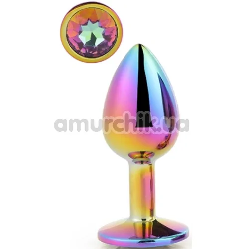 Анальна пробка з райдужним кристалом Gleaming Love Multicolour Plug S, райдужна