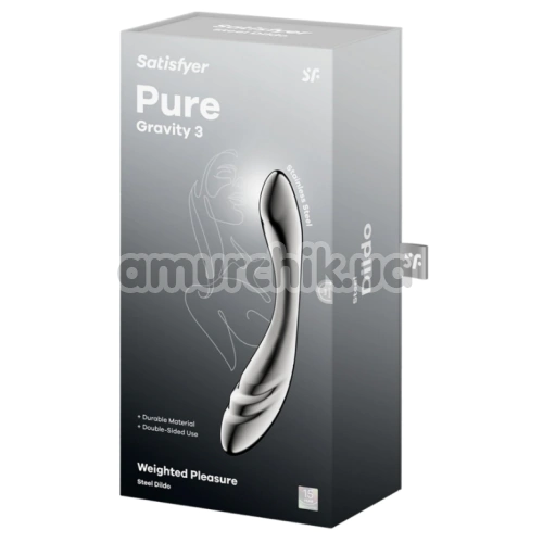 Фалоімітатор Satisfyer Pure Gravity 3, срібний