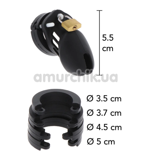 Пояс верности для мужчин Hidden Desire Extreme Penis Gear Chastity Cock Cage Short Silicone, черный