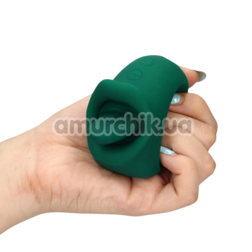 Симулятор орального секса для женщин с вибрацией Loveline Licking And Vibrating Clitoral Stimulator, зеленый