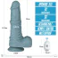 Вібратор з поштовхами Dual-Layered Silicone Nature Cock LV419201, синій - Фото №17