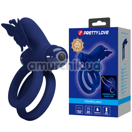 Виброкольцо для члена Pretty Love Passionate Ring IX, синее