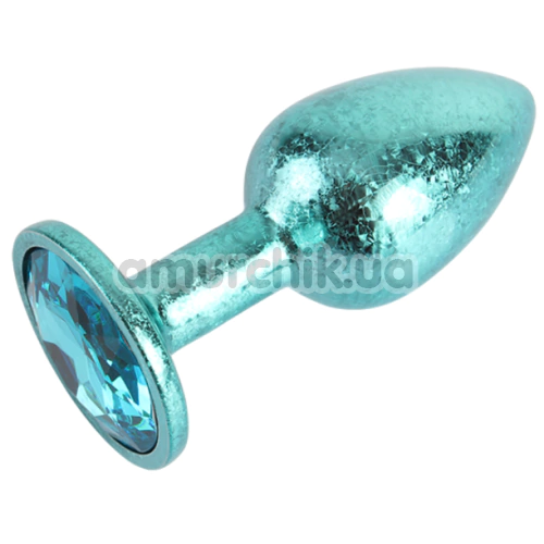 Анальна пробка з блакитним кристалом Matrix Mont Nebula Blue Gem Metal Plug M, блакитна