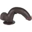 Фалоімітатор Sliding-Skin Dual Layer Dong 9 з мошонкою, коричневий - Фото №10