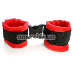 Фіксатори для рук Art of Sex Handcuffs Soft Touch, червоно-чорні - Фото №1