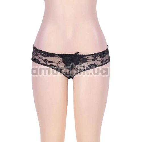Трусики Star Night Curvy Temptation Crotchless Bikini, чорні
