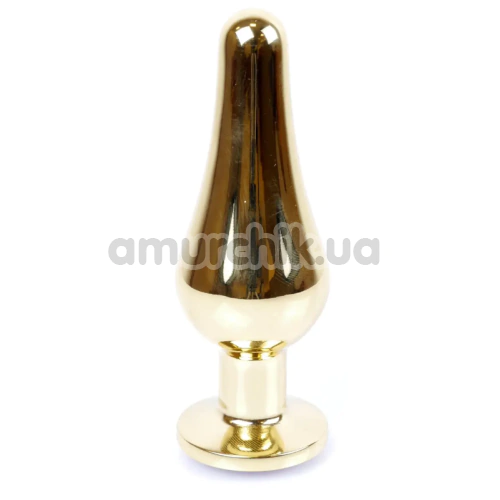 Анальна пробка з прозорим кристалом Boss Series Exclusivity Jewellery Gold Plug, золота