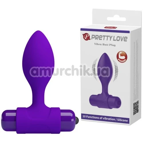 Анальная пробка с вибрацией Pretty Love Vibra Butt Plug, фиолетовая