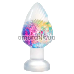 Анальна пробка Rainbow Silicone Anal Plug Large, райдужна - Фото №1