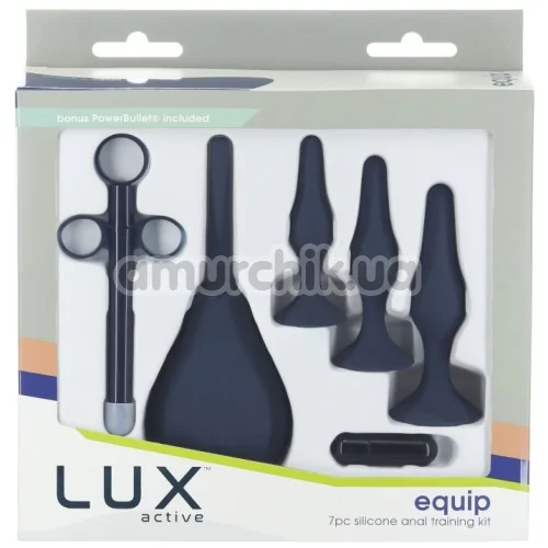 Набір анальних іграшок + віброкуля Lux Active Equip, синій