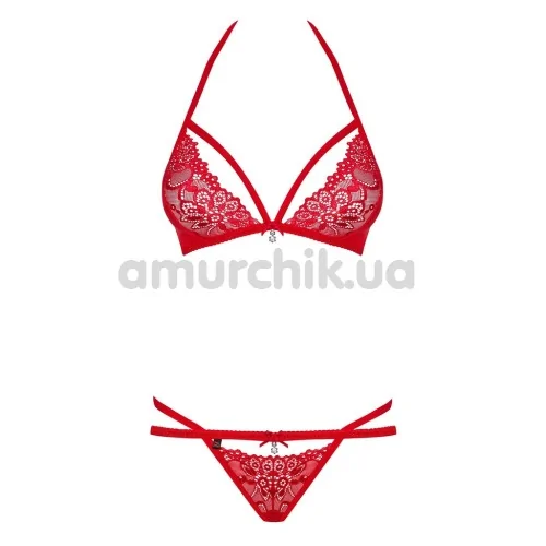 Комплект Obsessive 838-SET-3 красный: бюстгальтер + трусики-стринги