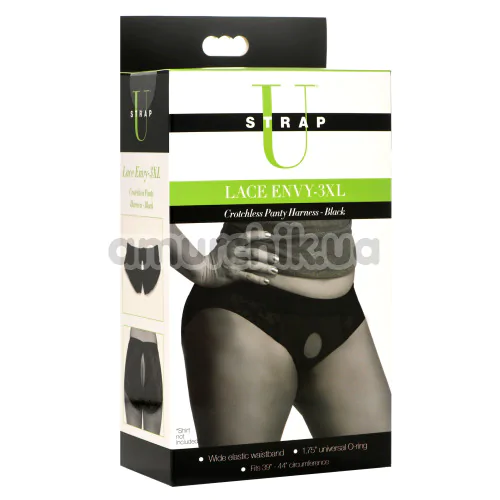 Трусики для страпона Strap U Lace Envy, черные