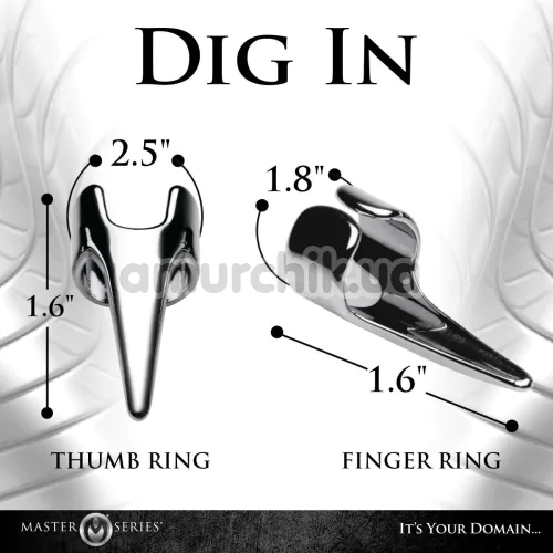 Украшения для пальцев Master Series Clawed 5PC Sensation Play Rings, серебряные