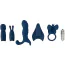 Набір Magic Shiver Bullet Set With 5 Attachments, синій - Фото №2