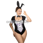 Костюм зайчика JSY Sexy Lingerie P61102, черно-белый: боди + ушки - Фото №1