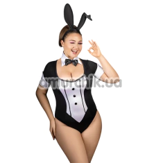 Костюм зайчика JSY Sexy Lingerie P61102, черно-белый: боди + ушки - Фото №1