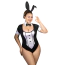Костюм зайчика JSY Sexy Lingerie P61102, черно-белый: боди + ушки - Фото №1