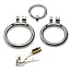 Эрекционное кольцо Master Series Locked Cock Locking Cock & Ball Ring, серебряное - Фото №4
