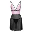 Комплект Cottelli Lingerie Sensual Babydoll With Sexy String, чорно-рожевий: пеньюар + трусики-стрінги - Фото №4