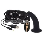 Страпон з вібрацією Vibration Dildo Strap-On Remote Control 5, чорний - Фото №1