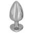 Анальная пробка с красным кристаллом Diamond Anal Plug Large, серебряная - Фото №3