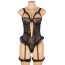 Боди с подвязками Star Night Mesh & Lace Garter Teddy, черное - Фото №7