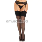 Чулки Leg Avenue Wide Top Rhinestone Sheer Stockings, черные - Фото №1