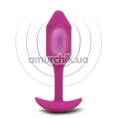 Анальна пробка з вібрацією B-Vibe Vibrating Snug Plug 2, малинова - Фото №1