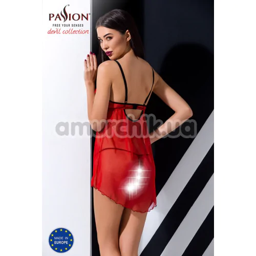 Комплект Passion Free Your Senses Cherry, червоний: пеньюар + трусики-стрінги