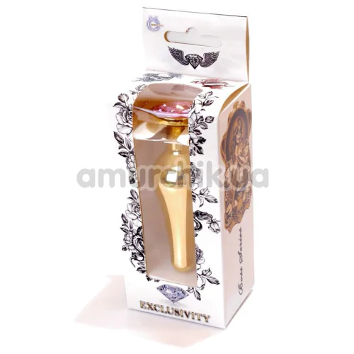 Анальная пробка со светло-розовым кристаллом Boss Series Exclusivity Jewellery Gold Plug, золотая