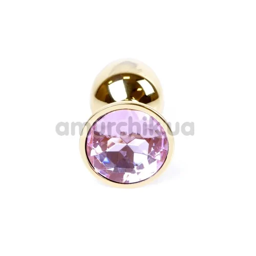 Анальная пробка со светло-розовым кристаллом Exclusivity Jewellery Gold Plug, золотая