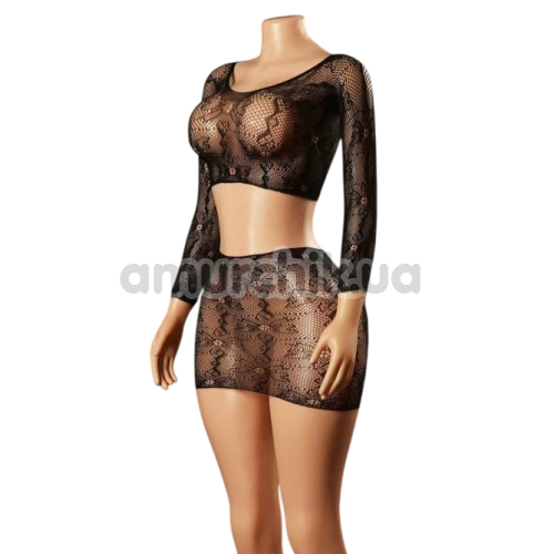 Комплект JSY Sexy Lingerie WW7251, черный: топ + юбка