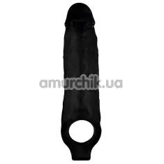 Насадка на пеніс Superme Mighty Sleeve With Ball Loop, чорна - Фото №1