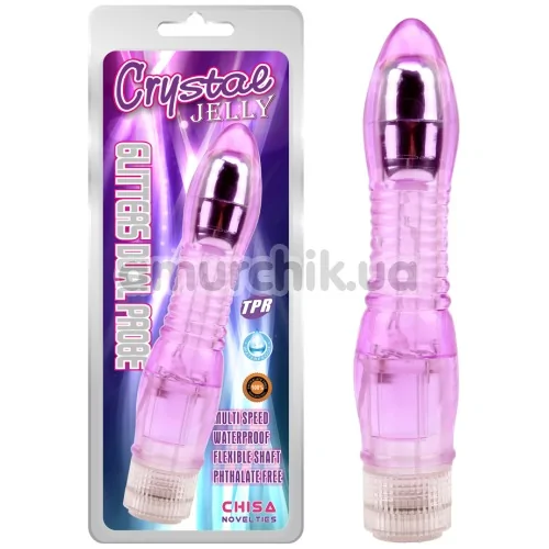 Вибратор Crystal Jelly Glitters Dual Probe, фиолетовый