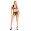 Комплект Leg Avenue Lace Bra Top and Panty With Garters, чорний: бюстгальтер + трусики-стрінги - Фото №3