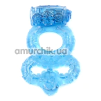 Ерекційне кільце з вібрацією Boss Series Pierscies-Vibrating CockRing, блакитне - Фото №1