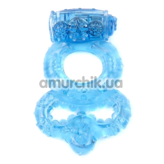 Ерекційне кільце з вібрацією Boss Series Pierscies-Vibrating CockRing, блакитне - Фото №1