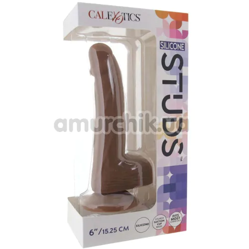 Фалоімітатор Silicone Studs 6, коричневий