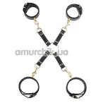 Фіксатори для рук і ніг Guilty Pleasure Premium Leather Hog Tie Cuff Set, чорні - Фото №1