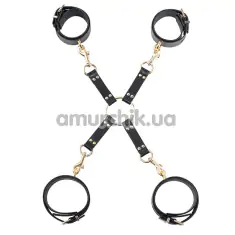 Фиксаторы для рук и ног Guilty Pleasure Premium Leather Hog Tie Cuff Set, черные - Фото №1